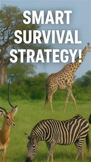 Smart Wildlife Strategy Explained! 🦓🦒#NatureFacts#Wildlife#usa#safari #SurvivalTips#animals#shorts