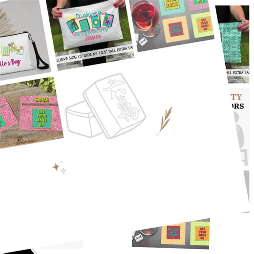 Large Personalized Mahjong Bag, Personalized Mahjong Zipper Pouch, Mahjong Tile Bag, Game Tile Bag, Mahjong Gift, Mahjong Lover, Mahjong Bag - Etsy