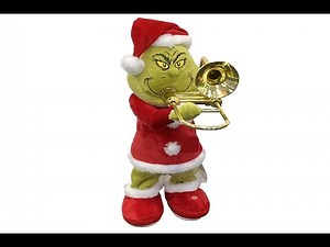 Mr Grinch Playing The Trombone In A Santa Suit Christmas Animation