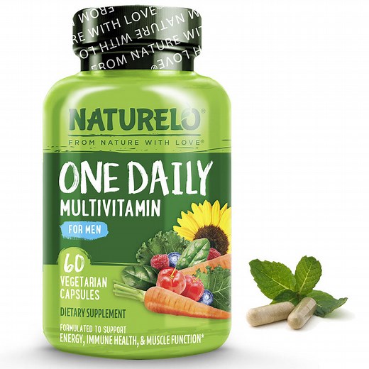 One Daily Multivitamin for Men | Vegan Friendly, Plant-Based, Whole Food Vitamin | Naturelo Premium Supplements