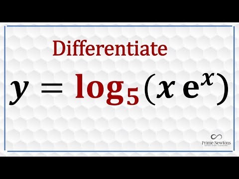 Differentiate logbase5 (xe^x)