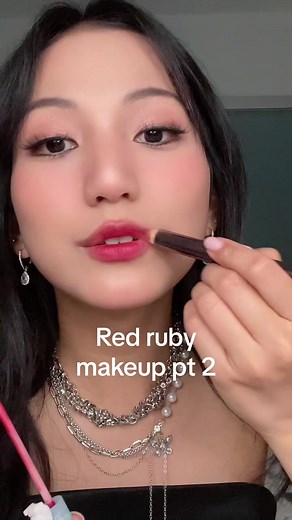 Welcome to pt 2 of the red ruby glam makeup!! #xiaohongshumakeup #makeuptutorial #redrubymakeup #glammakeup