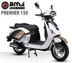 BMS Retro 150cc moped scooter PREMIER 150 w/ Dual Disc Brakes, 12'' full size tires