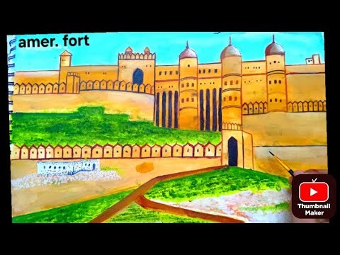Amer Fort Drawing | Easy Step-by-Step Sketch for Beginners