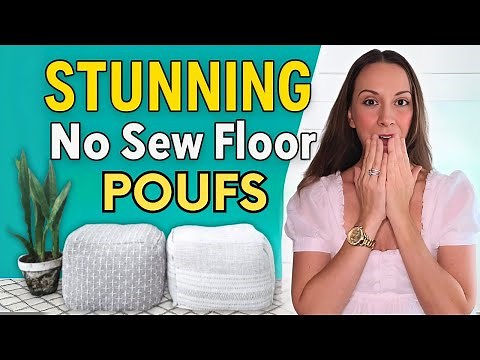 DIY No Sew Floor Pouf That Looks High-End