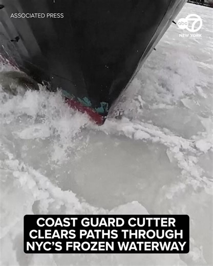 The U.S. Coast Guard continues its icebreaking operations in New York Harbor, the Hudson River, and the East River. Here's how Coast Guard cutter vessels, such as the 20-meter (65 ft.) Coast Guard Cutter Hawser, help break up the ice. | ABC7NY