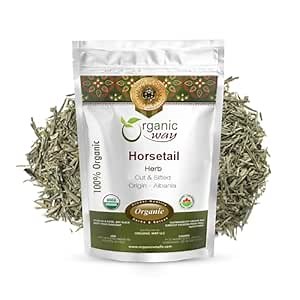 Organic Way Horsetail Herb Cut & Sifted (Equisetum arvense) - Herbal Tea | European Wild-Harvest | Kosher & USDA Certified | Vegan, Non-GMO & Gluten Free | 100% Raw from Albania (1LBS / 16Oz.)