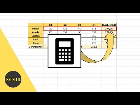 Mittelwert / Durchschnitt in Excel berechnen