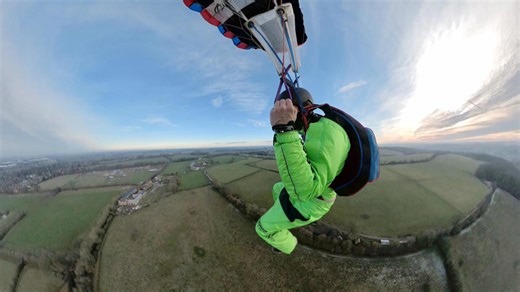 My First Tracking BASE Jumping from a Paramotor