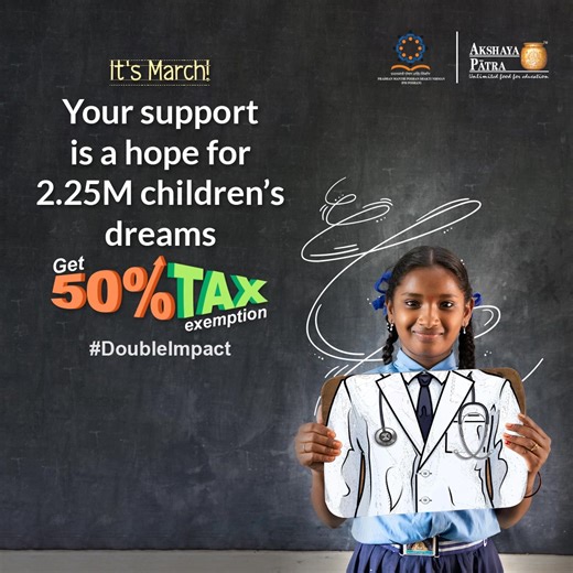 Donate to help us feed 2.25M children every school day. Make a lasting impact with Akshaya Patra. Serve nutritious meals for an entire year. Donate now. | The Akshaya Patra Foundation