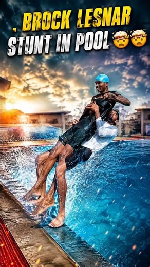 Brock Lesnar Stunt in pool 🤯🤯 | Pool Masti | #swimming #swimmin #swimmingpool