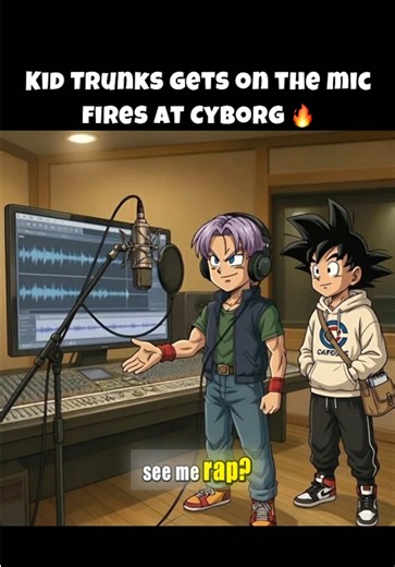 Kid trunks Disses cyborg on the mic #dbz #goku #dragonball #rapbattle #trunks lol @Pavement Digital Media