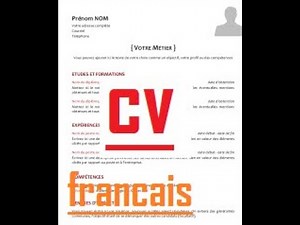 أسهل طريقة لإنجاز سيرة ذاتية بالفرنسية Crée un cv