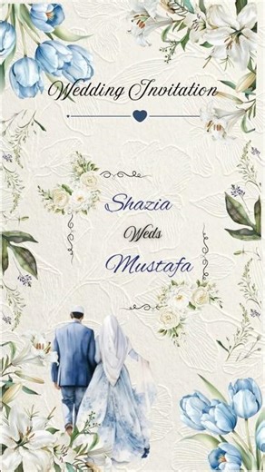 Beautiful Nikah Wedding Invitation Card Design 💌 | Muslim Wedding Card.