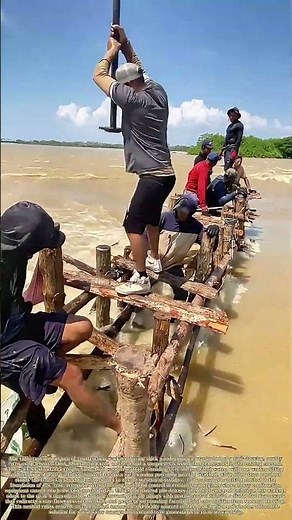 Driving River Pilings: How Hand-Tamped Posts Tame Fast-Flowing Water for Rural Flood Control