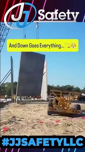 Rigging Fail: Concrete Wall Falls Mid-Lift!! #jjsafetyllc #safetyfirst #safetyfails #buildsafe #loss