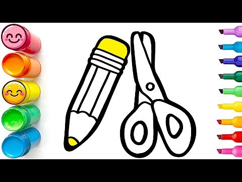 How to Draw Scissors and a Pencil | Step by Step Drawing Tutorial