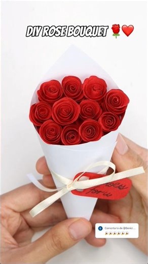 DIY Paper Roses Flowers ❤️ cute and easy valentines gift idea #paperflower #valentinesday #diy #gift