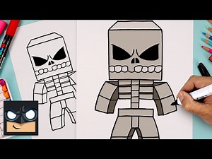How to Draw Minecraft Skeleton | Step by Step Art Lesson for Beginners - Videos For Kids
