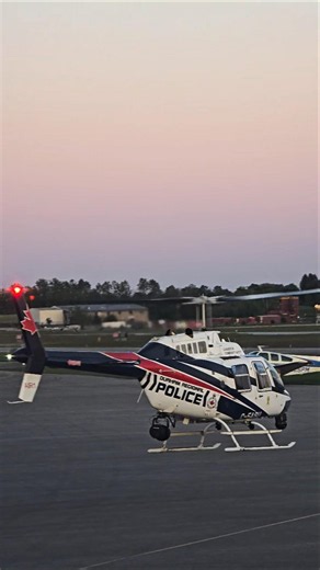 DRPS Helicopter "AIR1" Departing Oshawa in Cotton Candy Skies
