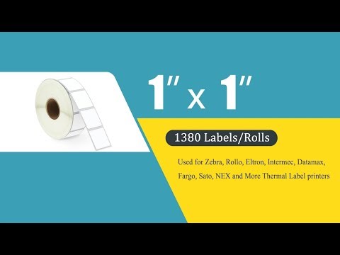 Zebra 1" x 1" Direct Thermal Labels Square QR Code Labels