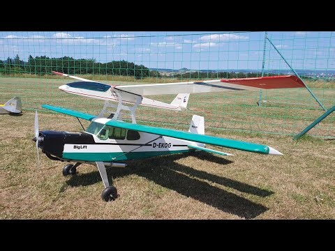Multiplex Big Lift 1 RC plane with Multiplex Domino Glider Huckepack /Backpack flight