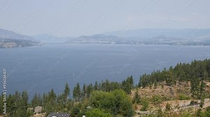 Okanagan Lake at Lakeshore Road during a summer season in Kelowna, British Columbia, Canada