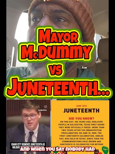 Mayor McDummy vs JUNETEENTH... #love #live #music #city #funny | juneteenth 2023