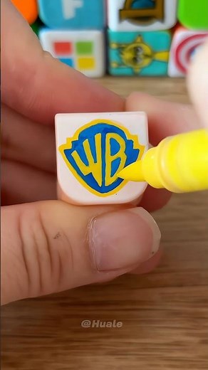 How to draw Warner Bros. logo on the Rubik's Cube?#diy #art #rubikscube #warnerbros #trending