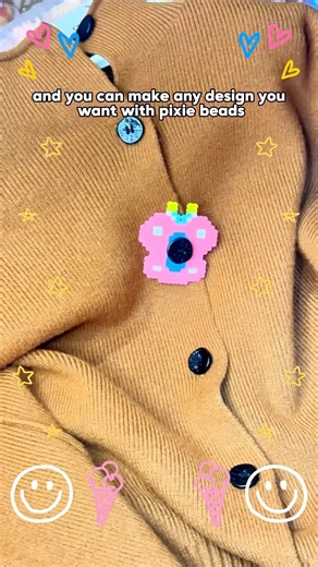 Button Cover with Pixie Beads | Tiny Detail, Big Glow-Up | Mini Fuse Beads Pixel Art ASMR #pixelart