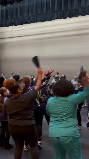 To wrap up the Comp Week Practice we had a little fun and included the parents! Since we take the stage in a few short hours….WHERE THEM FANS AT #AM2 💜💚 | Academy Of Movement 2