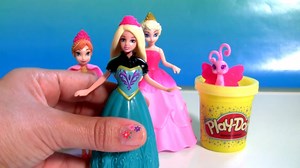 Barbie Princess Power Dress-up MagiClip Disney Frozen Anna Elsa Play-Doh Sparkle con Brilho Glitter | Fun Toyz Collector