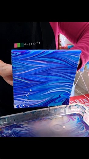 9.2K views · 2.3K reactions | Water Marbling canvas can be a bit tricky, but last weeks student did a fabulous job . Canvas requires alumming before Water Marbling. | Raynbow Crow Studios | Facebook