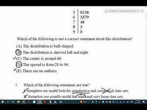 AP Statistics Exam Review - Unit 1 Part 2 (#1-5, 7)