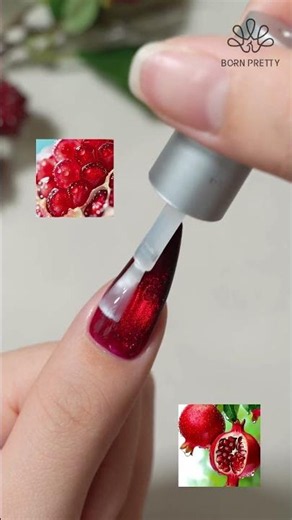 Waterdrop Pomegranate Nail Art | BORN PRETTY