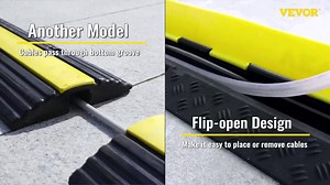 VEVOR Cable Protector Ramp 2-Channels Speed Bump Hump Rubber 11000 lbs. Load for Driveway Traffic Wire Protect (5-Pieces) DLBHQXSLX5PCSZUIBV0