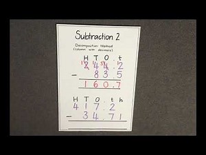 Subtraction 2 - Decomposition Method with decimals