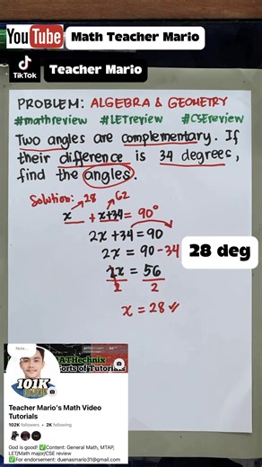 Algebra & Geometry Review‼️ #mathreview #CSEReview #LETReview #SAT #maths #virals #viralvideoシ | Math Teacher Mario