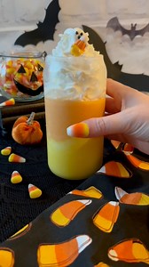 Summerween Milkshake 🎃A candy corn milkshake without the candy corn taste! 😆 You can rest assured these only LOOK like candy corn 🙌🏻🧡Directions: Add ice cream, milk and vanilla to blender and blend on high for one minute. Divide into two colors - yellow and orange. Pour yellow a third of the way into the cup and let set in the freezer for 10 mins. When the yellow layer is set pour the orange layer on top. Top with desired whipped cream. Serve immediately. | All Things Jamie