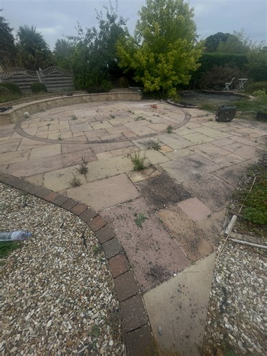 Clark Property Maintenance on Instagram: "One from archives! We completed this project back in August but never posted! It had been down 20 years, sand & cement failing with weeds coming through. 🌱 Starting off with raking out what was left of the existing grout, full chemical pressure wash and finished off with repointing using high epoxy resin from @nexusprosystems ! 🔥 Looking forward to kick off this type of work again this year! 👌 #smallbusiness #work #patio #exterior #property"