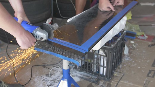 Continuing the multi-part custom drag spoiler fabrication process