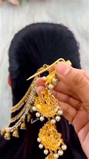 Unique & Trendy: Stunning Traditional Hair Accessory for Weddings! ✨ #Hairstyle