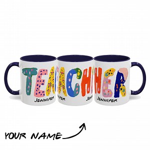 Personalized Teacher Mug – Custom Name Teacher Gift - Etsy