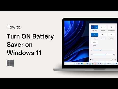 How to Turn ON Battery Saver on Windows 11