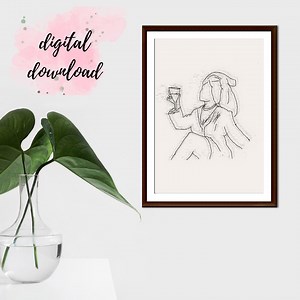 Line Art Woman, Salon Spa Art, Bathroom Art, Beauty Salon Decor, Selfcare Decor, Gift for Women Art, Esthetician Decor, White Background - Etsy