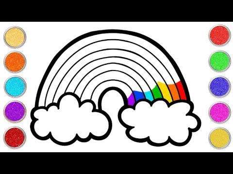 Cute Rainbow Drawing And Coloring For Kids And Toddlers