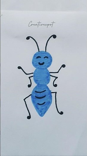 How to draw an ant | Ant 🐜 drawing | Easy step of an ant drawing #art #ant #drawing #creativespot