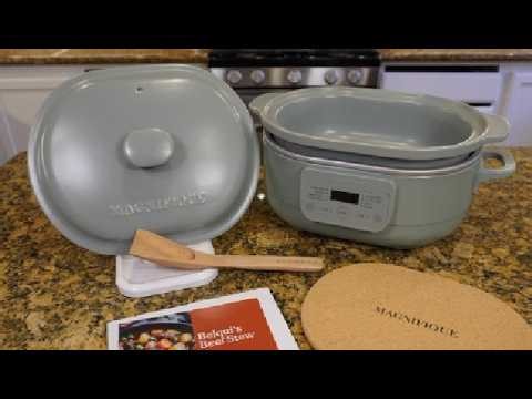 MAGNIFIQUE 4 Quart Programmable Casserole Slow Cooker Review, sauté, boil or just keep the food warm