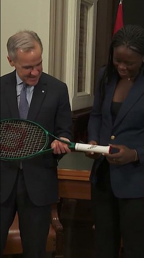 Victoria Mboko gives Carney her winning tennis racket