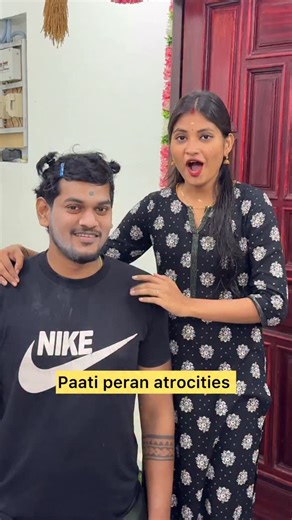 VISHNU on Instagram: "Patti peran atrocities 😂💯 @vishnu_popzz07 @srimathi__sri_ @chithra_kala_rk"